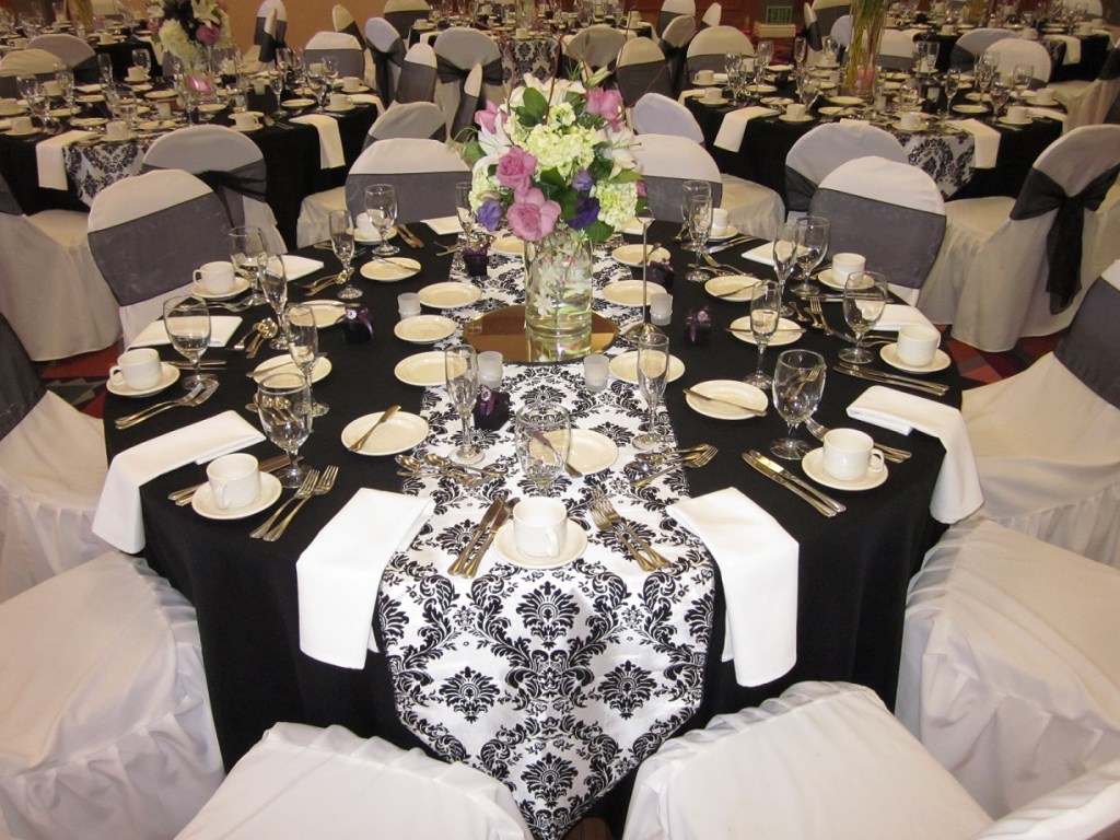 close up of banquet table